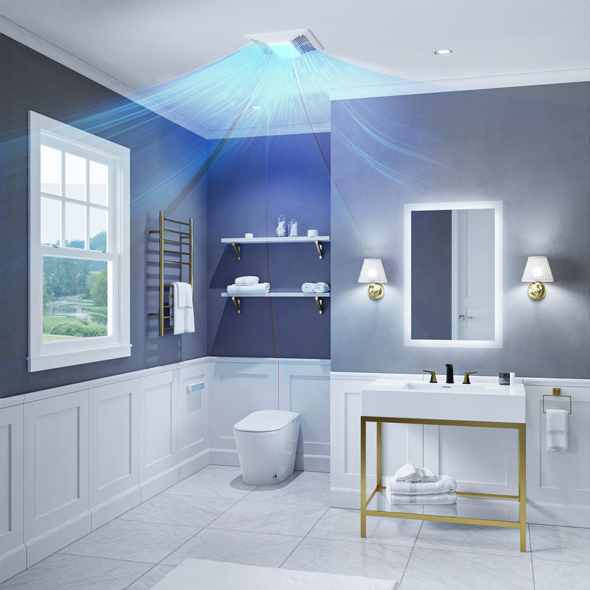 Broad Series 150 CFM Ceiling Mount Bathroom Exhaust Fan with Brilliant LED Light and ENERGY STAR in Soothing White