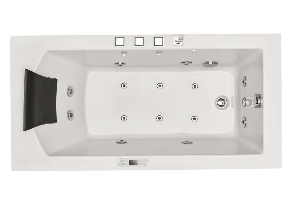 EAGO AM154ETL-R5 5 ft Acrylic White Rectangular Whirlpool Bathtub w Fixtures