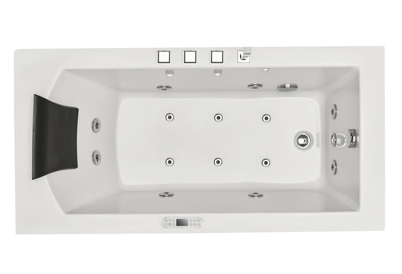 EAGO AM154ETL-R5 5 ft Acrylic White Rectangular Whirlpool Bathtub w Fixtures