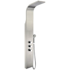 ANZZI Arc 64 in. 2-Jetted Shower Panel with Heavy Rain Shower and Spray Wand in Brushed Stainless Steel SP-AZ024