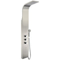 ANZZI Arc 64 in. 2-Jetted Shower Panel with Heavy Rain Shower and Spray Wand in Brushed Stainless Steel SP-AZ024