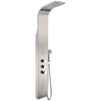 ANZZI Arc 64 in. 2-Jetted Shower Panel with Heavy Rain Shower and Spray Wand in Brushed Stainless Steel SP-AZ024