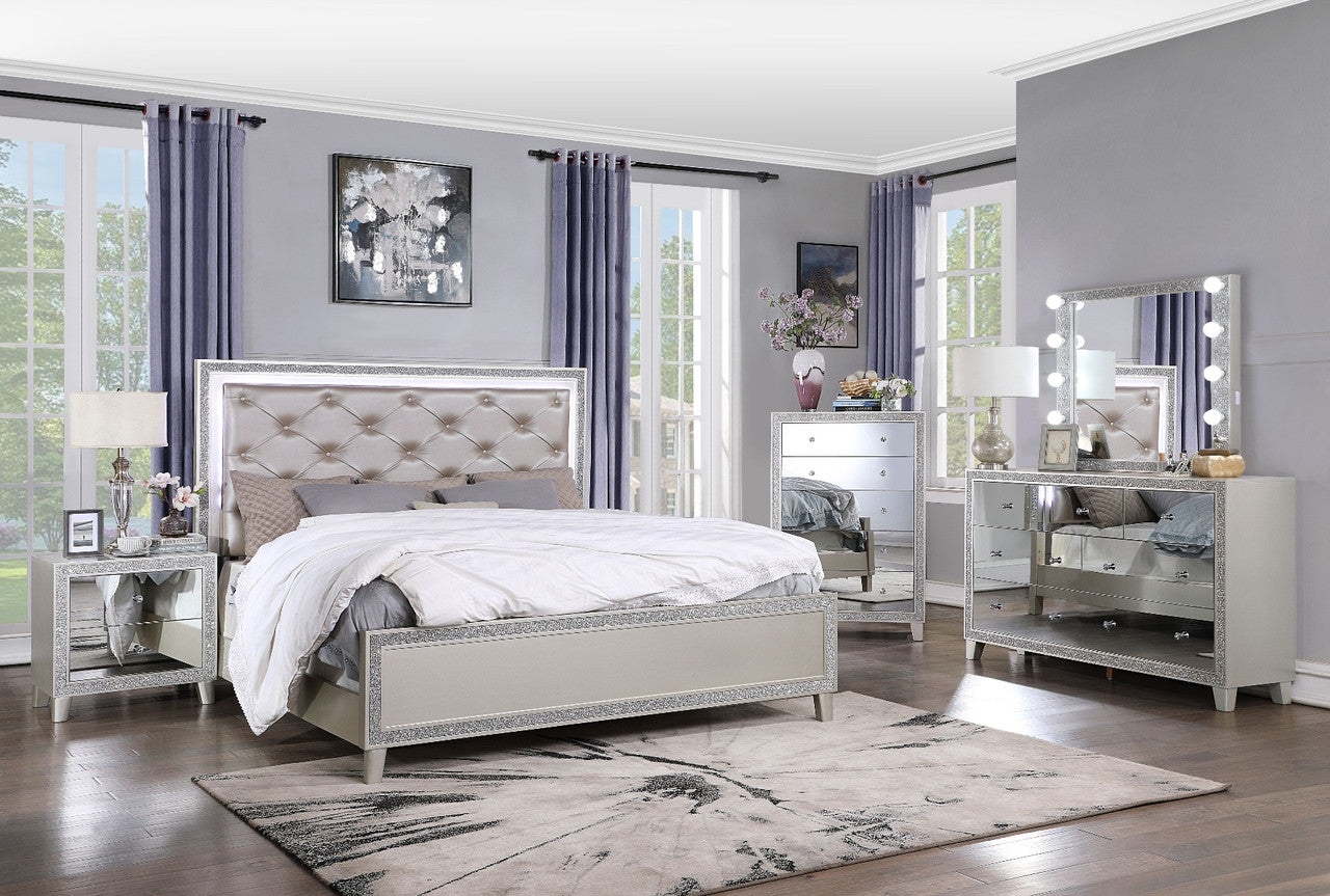 ACME BD00238EK Sliverfluff Eastern King Bed  1