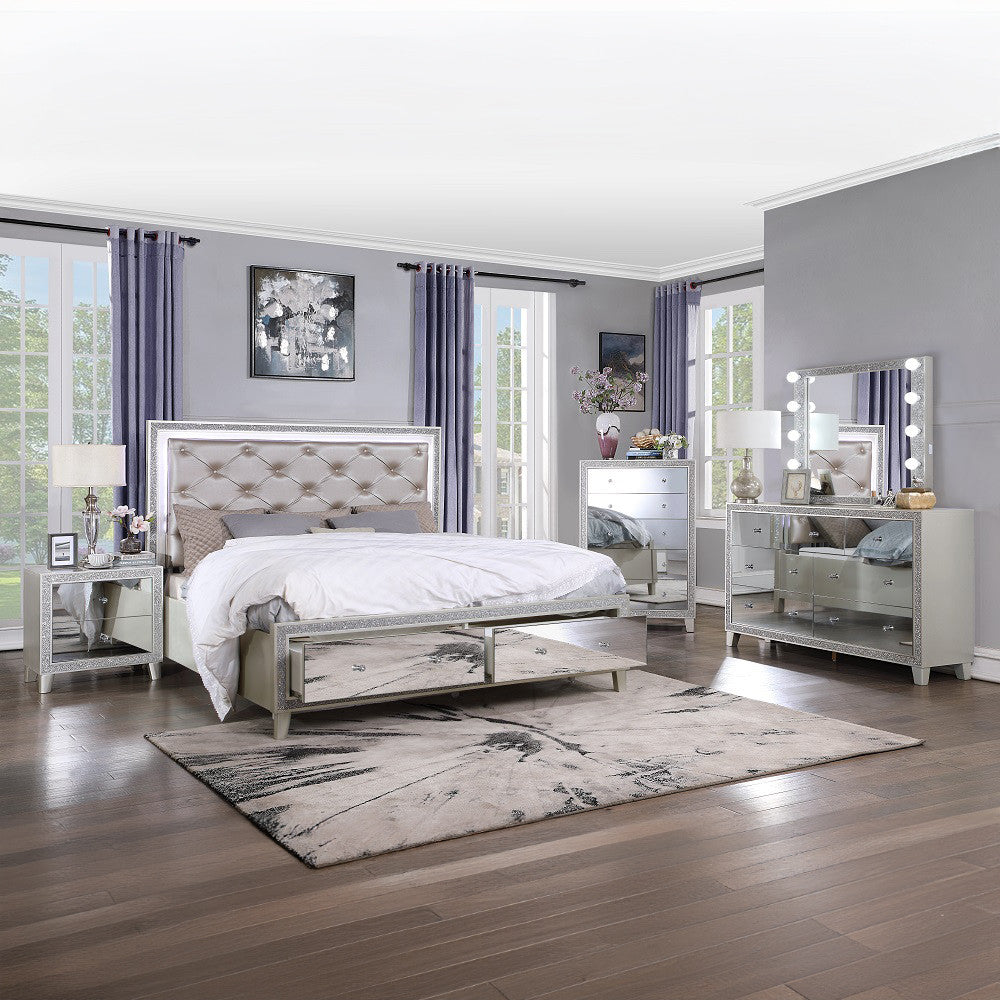 ACME BD00240CK Sliverfluff California King Bed with Storages  6