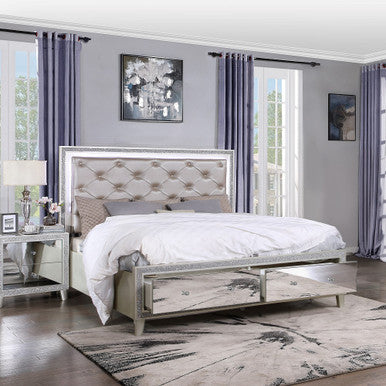 ACME BD00241EK Sliverfluff Eastern King Bed with Storages