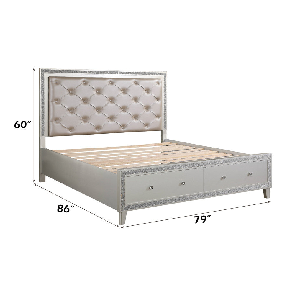 ACME BD00241EK Sliverfluff Eastern King Bed with Storages  7