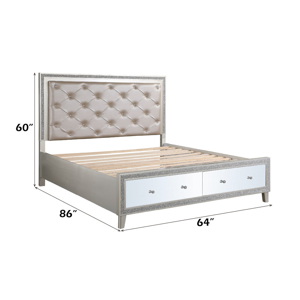 ACME BD00242Q Sliverfluff Queen Bed with Storages  7