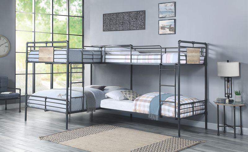 ACME BD00365 Cordelia Black Twin/Full Bunk Bed
