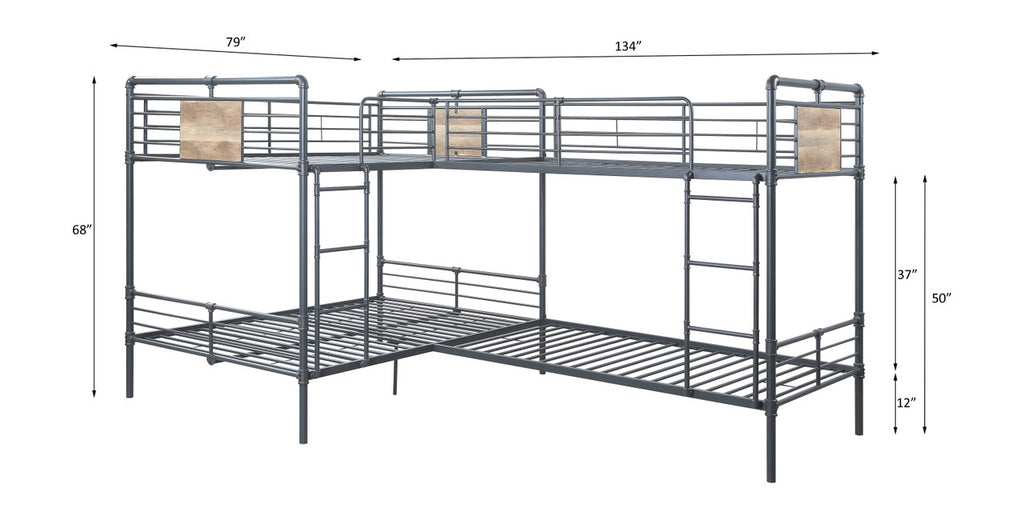 ACME BD00365 Cordelia Black Twin/Full Bunk Bed  1