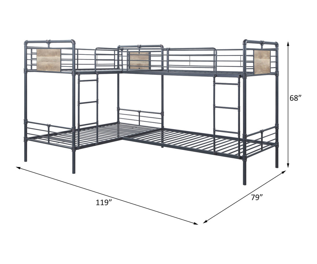 ACME BD00370 Cordelia Black Twin/Twin Bunk Bed  1