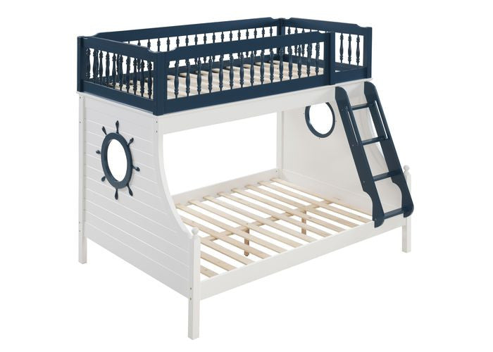 ACME BD00493 Farah Navy Blue Twin/Full Bunk Bed  1