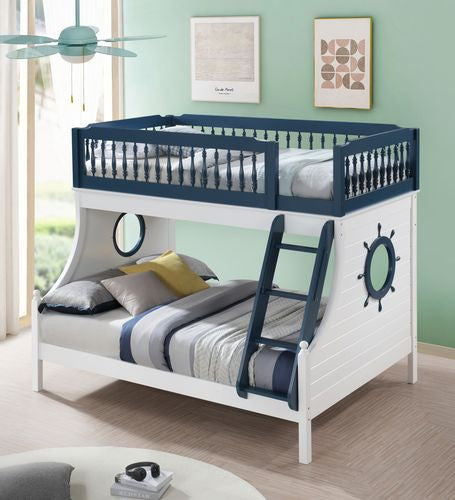 ACME BD00493 Farah Navy Blue Twin/Full Bunk Bed