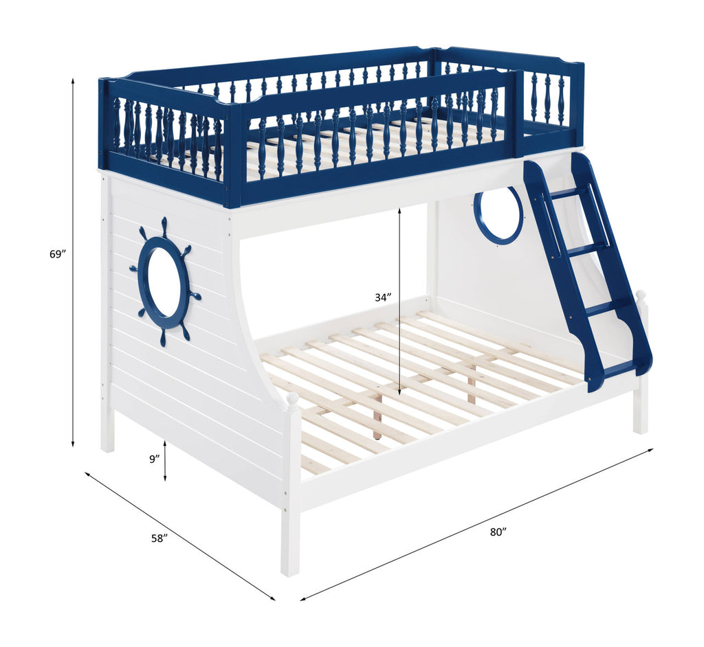 ACME BD00493 Farah Navy Blue Twin/Full Bunk Bed  5