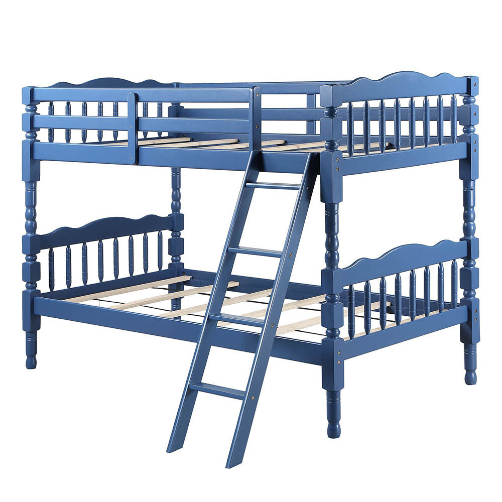 ACME BD00865 Homestead Dark Blue Twin/Twin Bunk Bed  1