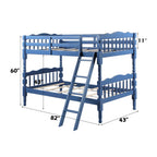 ACME BD00865 Homestead Dark Blue Twin/Twin Bunk Bed  6