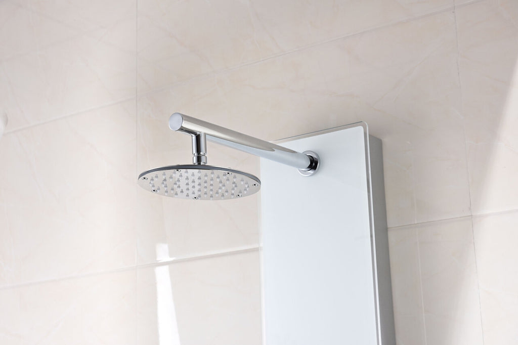 ANZZI Donna 60 in. 6-Jetted Full Body Shower Panel with Heavy Rain Shower and Spray Wand in White SP-AZ028