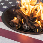 Deko Living 38 Inch Diameter Commemorative Outdoor Steel Woodburning  Fire Pit with Log Storage - COB10510