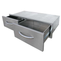 Cal Flame 39-Inch Horizontal Double Access Drawers - BBQ08867