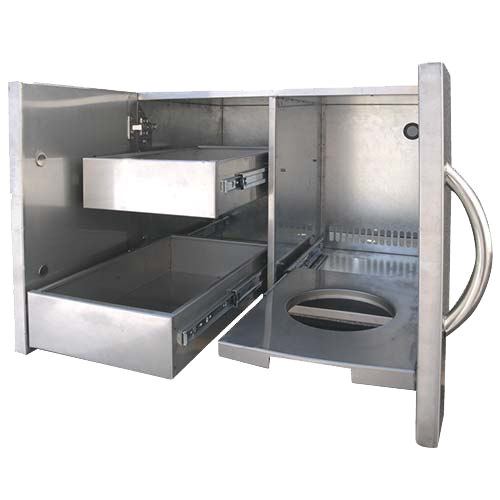 Cal Flame 18-Inch Door & Drawer Combo Enclosed Cabinet Storage - BBQ11840P-18