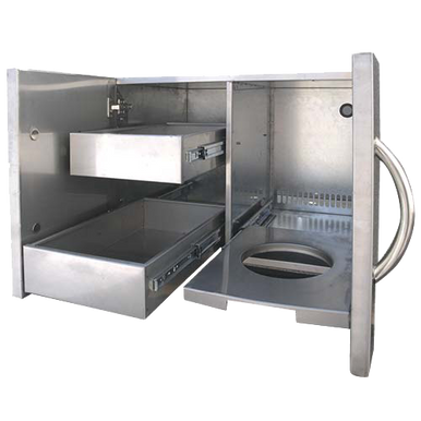 Cal Flame 18-Inch Door & Drawer Combo Enclosed Cabinet Storage - BBQ11840P-18