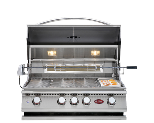 CalFlame BBQ19P04 BBQ Propane Gas Grills 4 BURNER with Lights, Rotisserie & Back Burner - LP