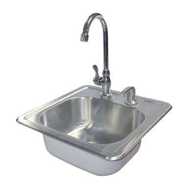 Cal Flame15 X 15 Outdoor Rated Stainless Steel Sink W/ Cold Water Faucet & Soap Dispenser - BBQ11963