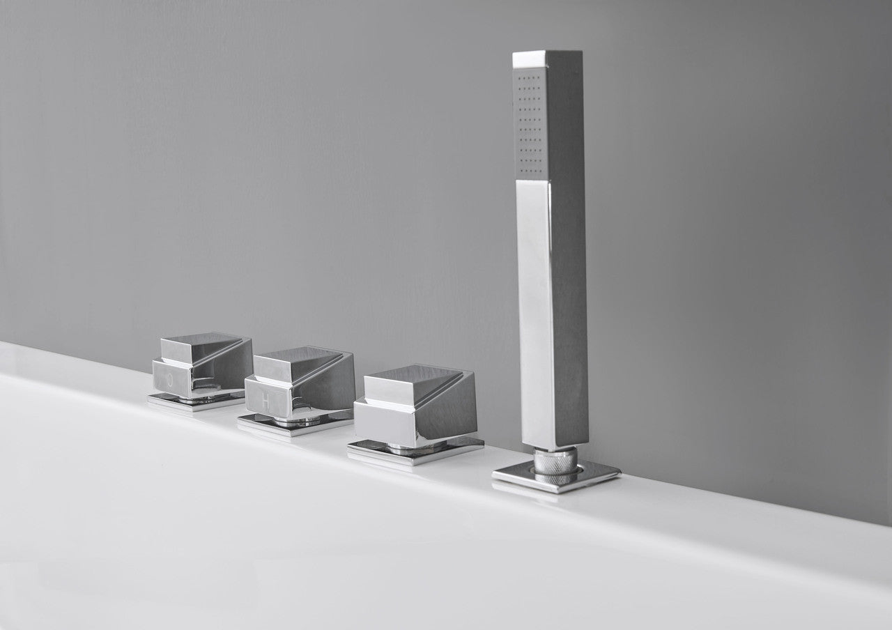 EAGO AM154ETL-R5 5 ft Acrylic White Rectangular Whirlpool Bathtub w Fixtures