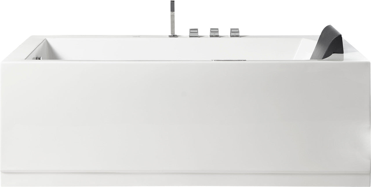 EAGO AM154ETL-L6 6 ft Acrylic White Rectangular Whirlpool Bathtub w Fixtures