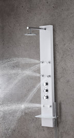 ANZZI Donna 60 in. 6-Jetted Full Body Shower Panel with Heavy Rain Shower and Spray Wand in White SP-AZ028