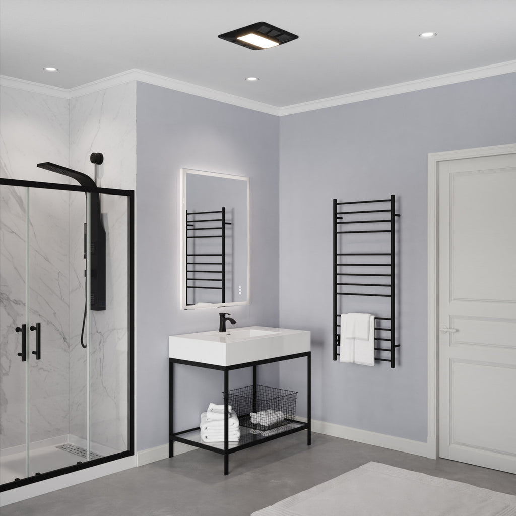 Summers Series 100 CFM Ceiling Mount Bathroom Exhaust Fan with Brilliant LED Light, Humidity Sensor Activation