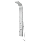 ANZZI Fontan 64 in. 6-Jetted Full Body Shower Panel with Heavy Rain Shower and Spray Wand in Brushed Steel SP-AZ026