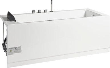 EAGO AM154ETL-R5 5 ft Acrylic White Rectangular Whirlpool Bathtub w Fixtures