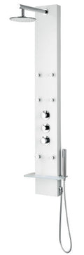 ANZZI Donna 60 in. 6-Jetted Full Body Shower Panel with Heavy Rain Shower and Spray Wand in White SP-AZ028