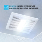 Daisy Series 80 CFM Ceiling Mount Bathroom Exhaust Fan with Brilliant LED Light and ENERGY STAR in Soothing White