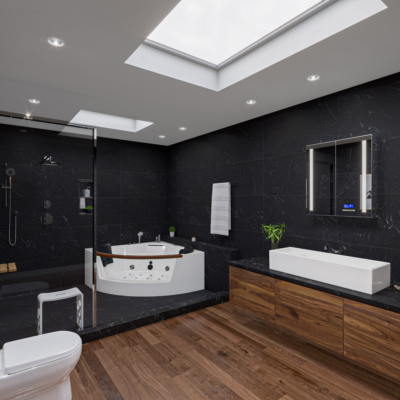 EAGO AM197ETL 5 ft Clear Rounded Corner Acrylic Whirlpool Bathtub for Two