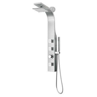 ANZZI Silent 40" Full Body Shower Panel with Heavy Rain Shower And Spray Wand In Brushed Steel - SP-AZ8106