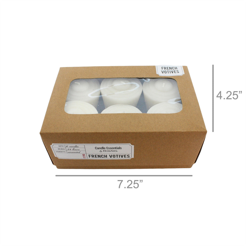 HomArt French Votive Candles- Box 6 - Ivory