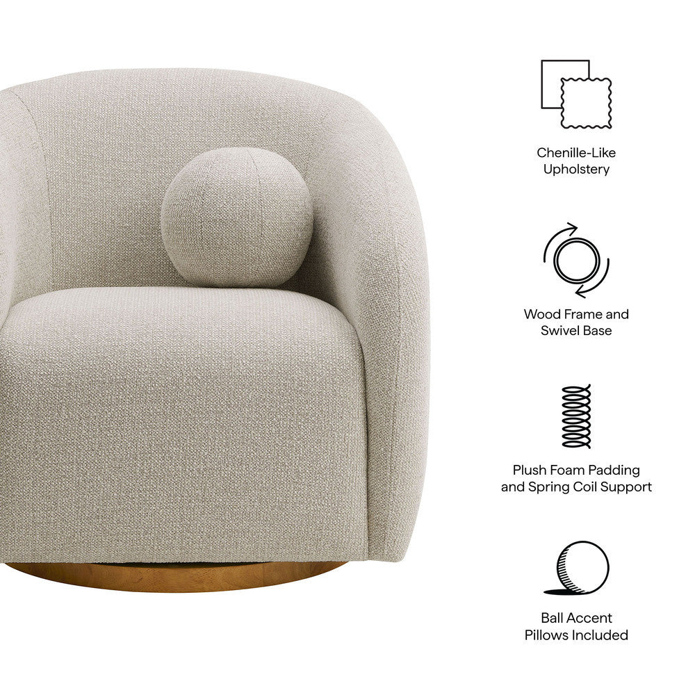 Holland Swivel Chenille Fabric Armchair by Modway - EEI-7218-DOV  1