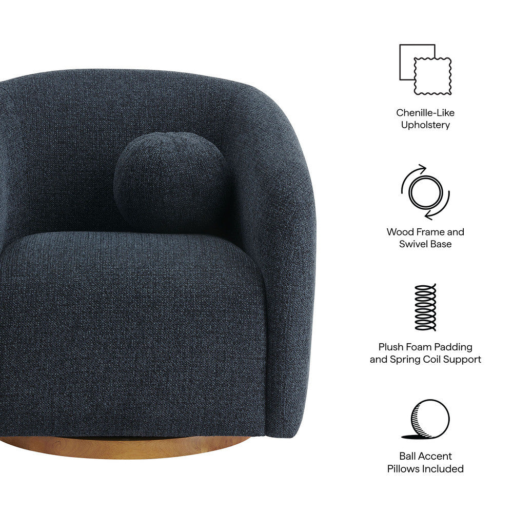 Holland Swivel Chenille Fabric Armchair by Modway - EEI-7218-NAV  1