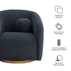 Holland Swivel Chenille Fabric Armchair by Modway - EEI-7218-NAV  1