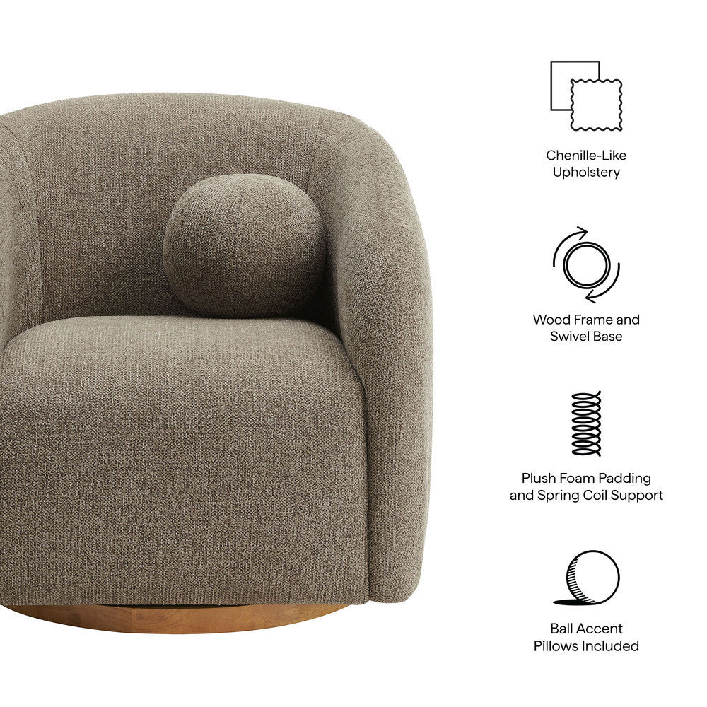 Holland Swivel Chenille Fabric Armchair by Modway - EEI-7218-TAU  1