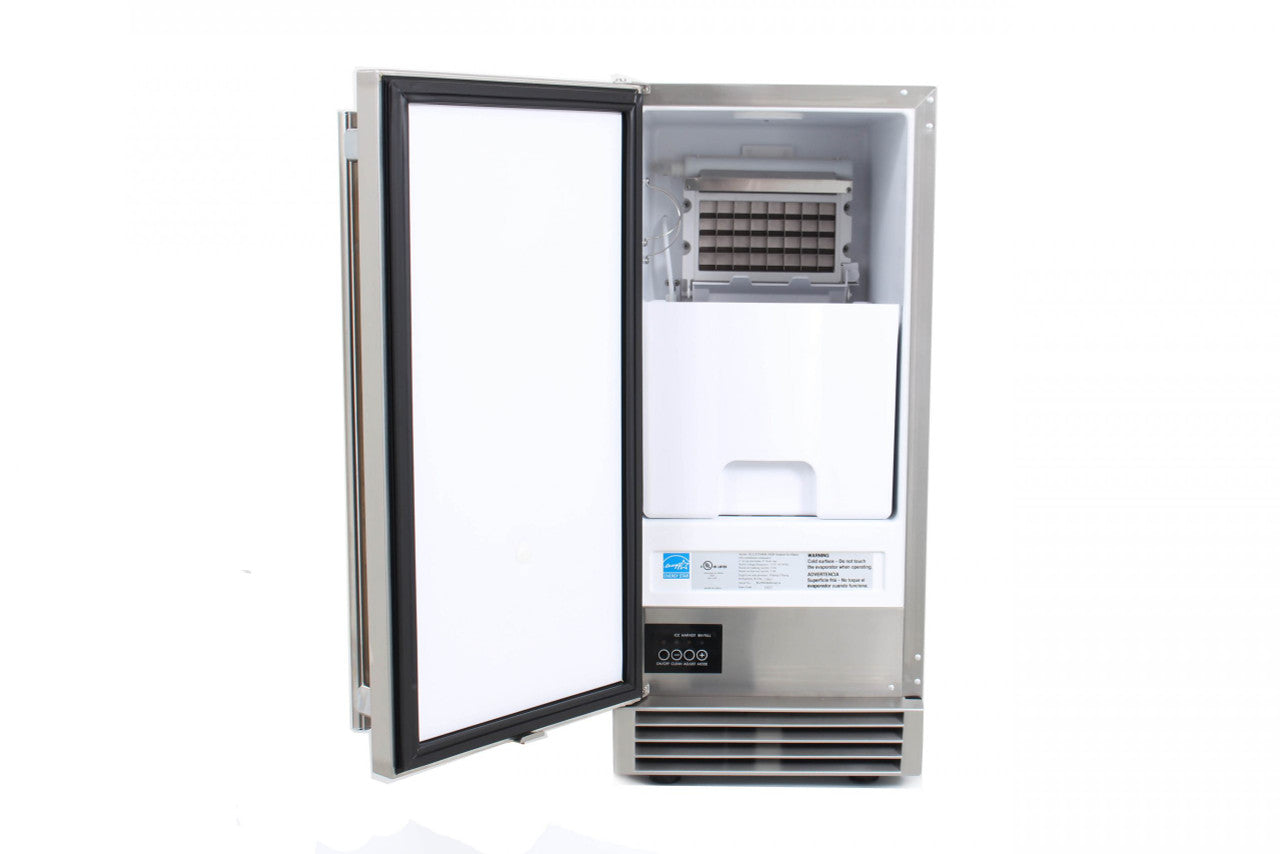 Blaze 50 LB. 15 Inch Outdoor Ice Maker with Gravity Drain - BLZ-ICEMKR-50GR  1