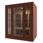 SteamSpa Curacao 3-Person Carbon FAR Infrared Hemlock Wooden Indoor Home Sauna Room with LED Touch Control Panel