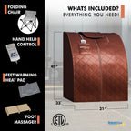 SteamSpa Portable 1-Person Infrared Home Sauna with Digital Control, Brown