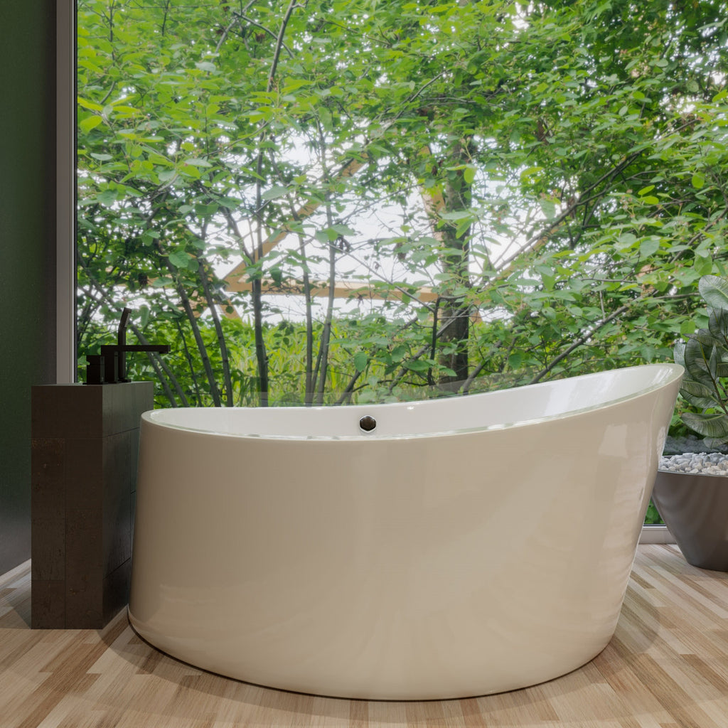 EAGO AM2130  66" Round Free Standing Acrylic Air Bubble Bathtub