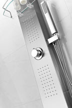 ANZZI Coastal 44 in. Full Body Shower Panel with Heavy Rain Shower and Spray Wand in Brushed Steel SP-AZ075