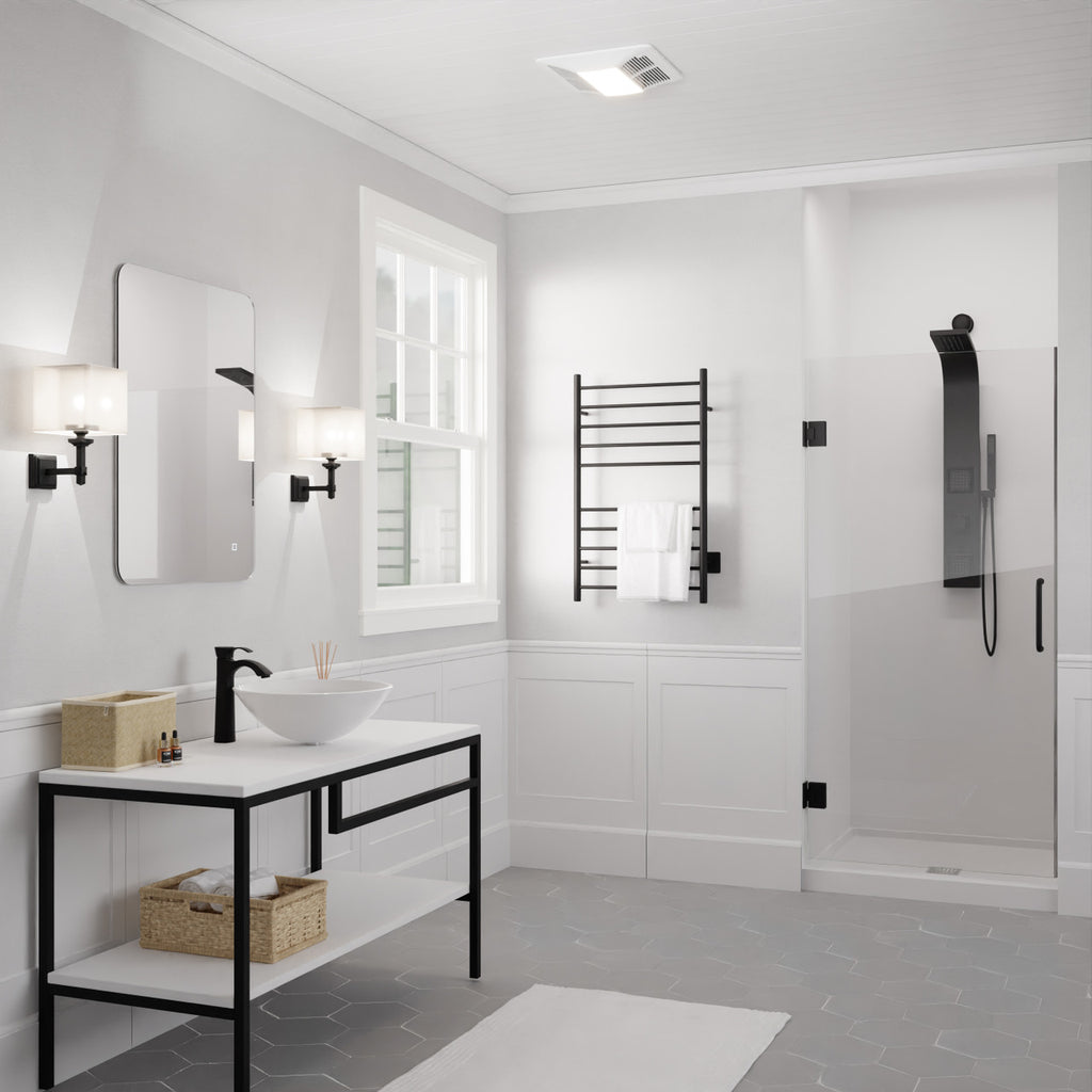 Breeze Series 110 CFM Ceiling Mount Bathroom Exhaust Fan with LED Light and Motion/Humidity Sensor, Bluetooth Speaker