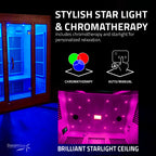 SteamSpa Seychelles 2-Person Carbon FAR Infrared Infrared Hemlock Wooden Indoor Home Sauna Room with LED Touch Control Panel