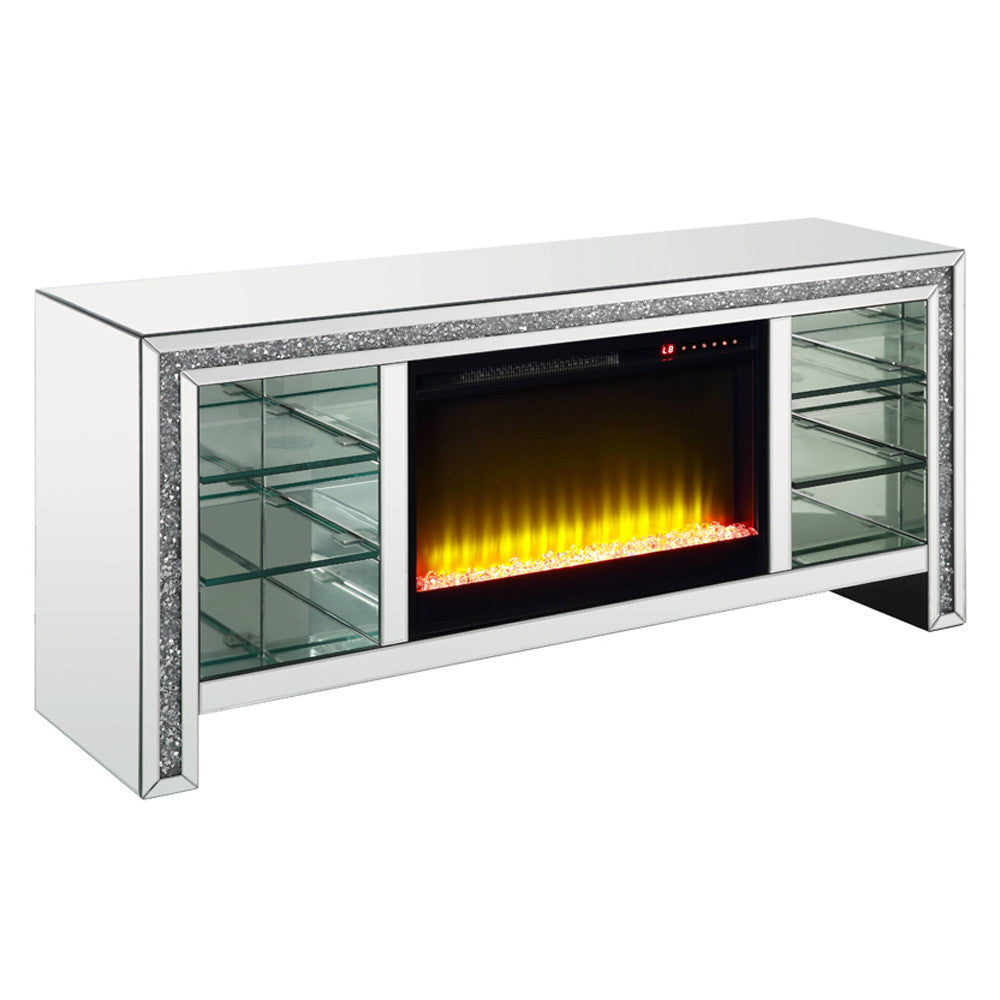 ACME LV00317 Noralie TV Stand with Fireplace  1