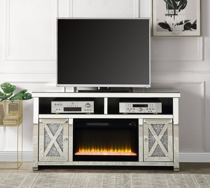 ACME LV00318 Noralie TV Stand with Fireplace